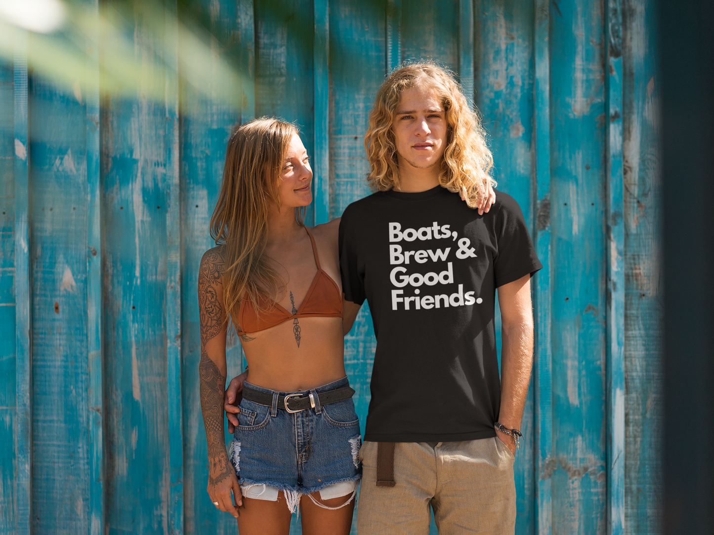 Boats Brew and Good Friends Tee